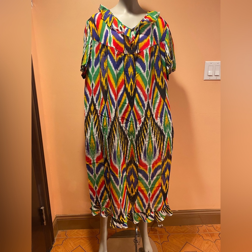 Handmade Tailored Dress, Multicolored, Size Large